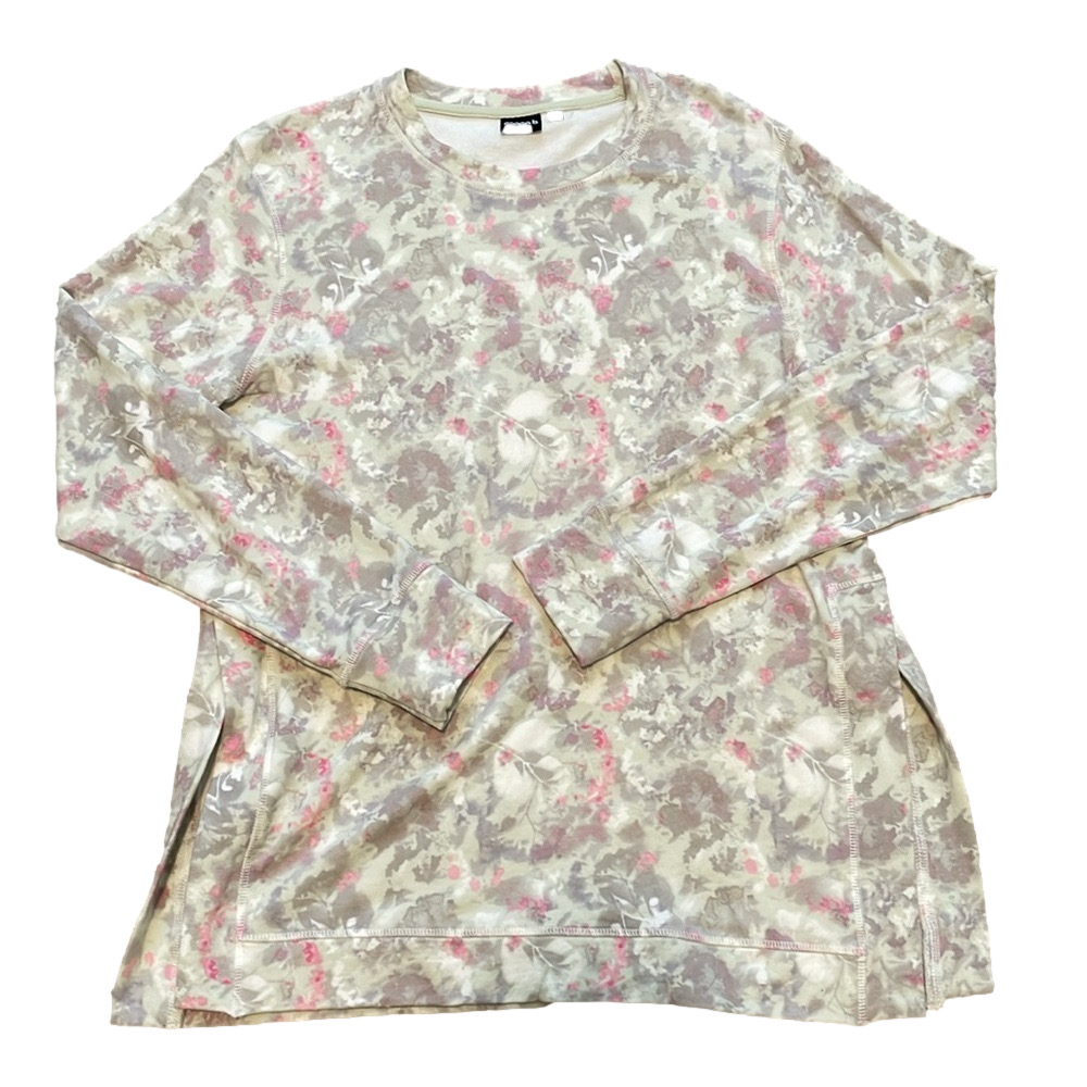 Mono b floral long sleeve knit top sz L